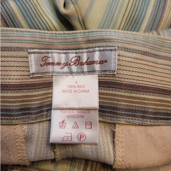 Tommy Bahama Stripe Silk Wide-Leg Capri Pants – Size 4 – Green/Brown – EUC - Picture 11 of 14